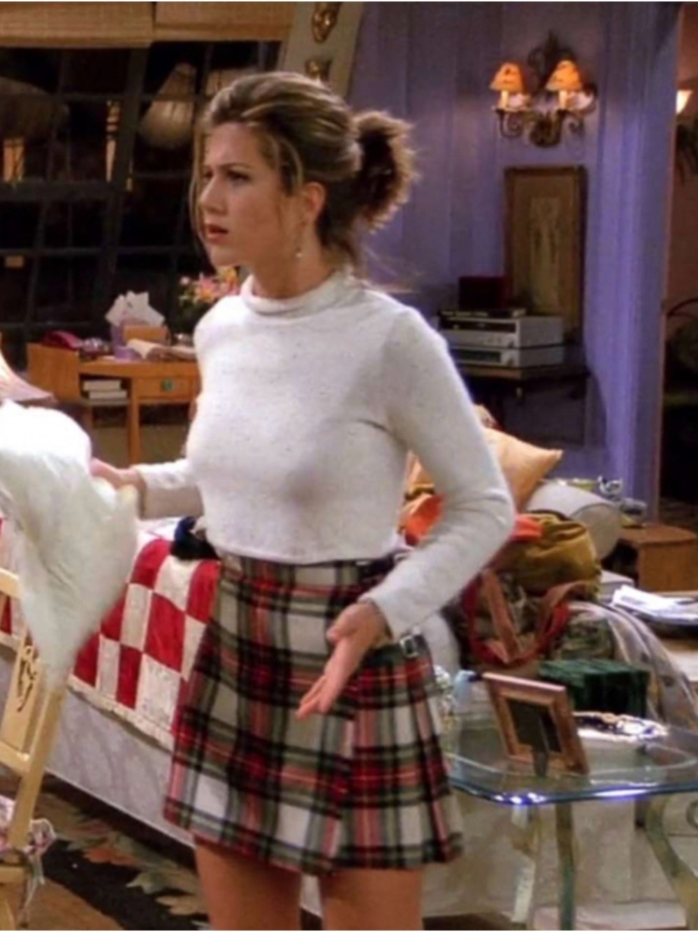 Crybaby Rachel Plaid Mini Skirt with Red and Black Tartan - FRIENDS